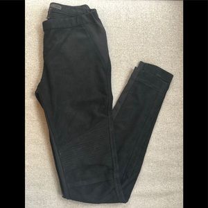 BCBG MAXAZRIA Moto Suede Leggings